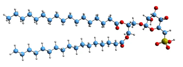 Imagem Fórmula Esquelética Sulfoquinovosyl Distearoylglycerol Estrutura Química Molecular Sulfolipid Isolado — Fotografia de Stock