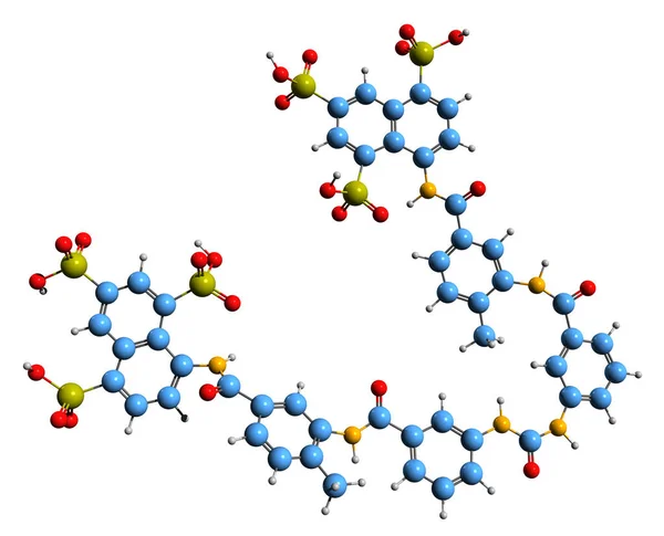 Изображение Скелетной Формулы Сурамина Молекулярная Химическая Структура Африканских Лекарств Сонной — стоковое фото