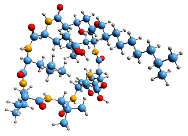 Abbildung Der Surfactin Skelettformel Molekularchemische Struktur Von Antibiotischem Tensid Isoliert — Stockfoto