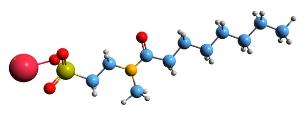 Abbildung Der Taurate Skelettformel Molekularchemische Struktur Anionischer Tenside Auf Weißem — Stockfoto