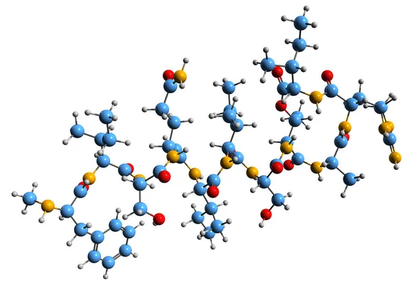 Изображение Скелетной Формулы Тейксобактина Молекулярная Химическая Структура Вторичного Метаболита Похожего — стоковое фото