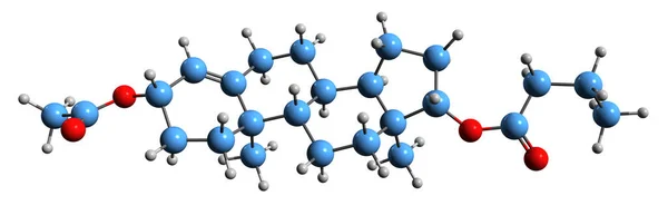 Obraz Octanu Testosteronu Maślanu Formuła Szkieletowa Molekularna Struktura Chemiczna Syntetycznego — Zdjęcie stockowe