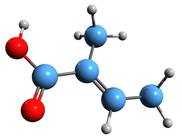 Obraz Formuły Szkieletowej Kwasu Tyglowego Molekularna Struktura Chemiczna Dobrego Zapachu — Zdjęcie stockowe