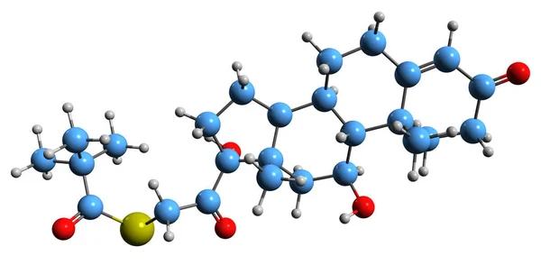 Imagem Fórmula Esquelética Pivalato Tixocortol Estrutura Química Molecular Corticosteróide Isolado — Fotografia de Stock