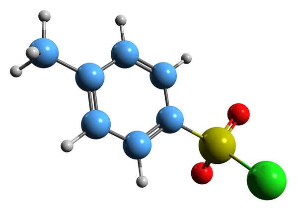Зображення Формули Скелета Тозилу Хлориду Молекулярна Хімічна Структура Органічної Сполуки — стокове фото