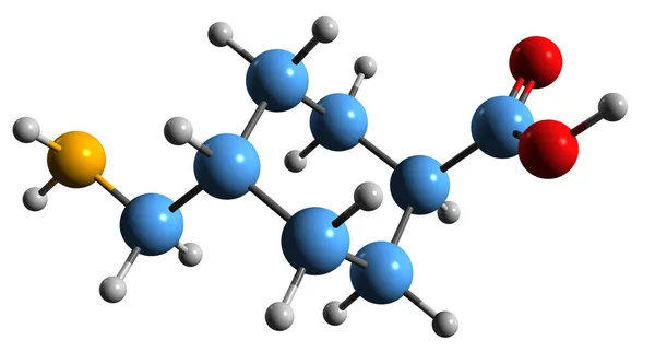 Obraz Kosterního Vzorce Kyseliny Tranexamové Molekulárně Chemická Struktura Antifibrinolytické Medikace — Stock fotografie
