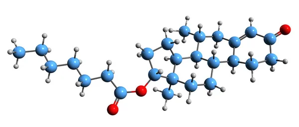 Изображение Скелетной Формулы Энантата Трестолона Молекулярная Химическая Структура Андрогена Анаболического — стоковое фото