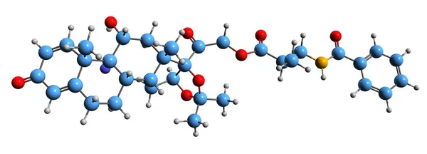 Изображение Скелетной Формулы Бенетонида Триамцинолона Молекулярная Химическая Структура Синтетического Глюкокортикоидного — стоковое фото