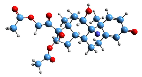 Aufnahme Der Triamcinolon Diacetat Skelettformel Molekularchemische Struktur Des Synthetischen Glukokortikoid — Stockfoto