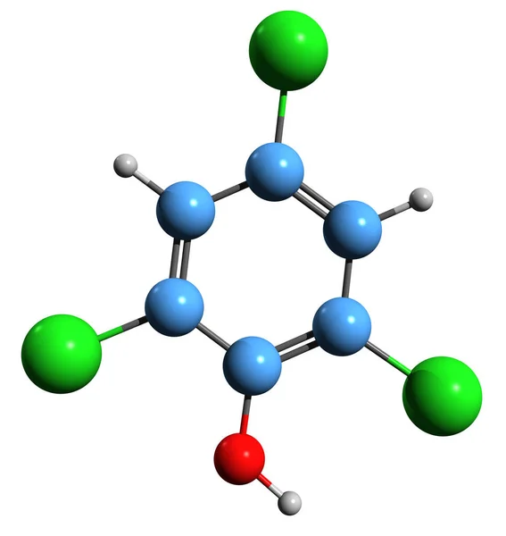 Imagen Fórmula Esquelética Triclorofenol Estructura Química Molecular Del Fenol Clorado —  Fotos de Stock