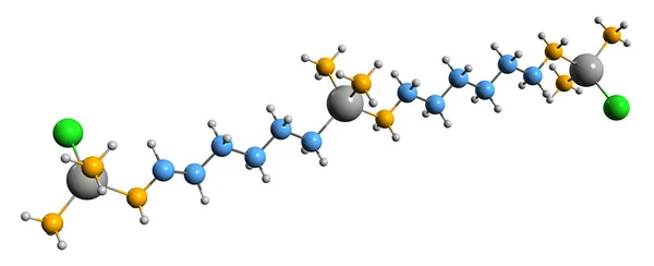 Obraz Formuły Szkieletowej Tetraazotanu Triplatyny Molekularna Struktura Chemiczna Cytotoksycznego Leku — Zdjęcie stockowe