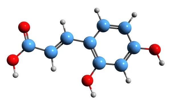 Immagine Della Formula Scheletrica Dell Acido Umbellico Struttura Chimica Molecolare — Foto Stock