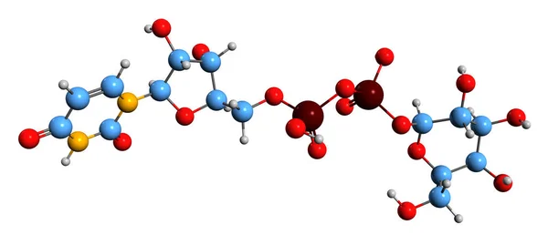Beeld Van Uridinedifosfaat Galactose Skeletformule Moleculaire Chemische Structuur Van Udp — Stockfoto