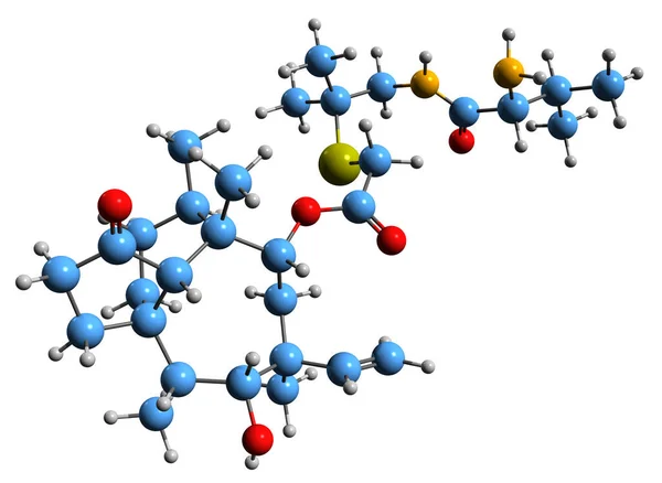 Beeld Van Valnemuline Skelet Formule Moleculaire Chemische Structuur Van Pleuromutilin — Stockfoto