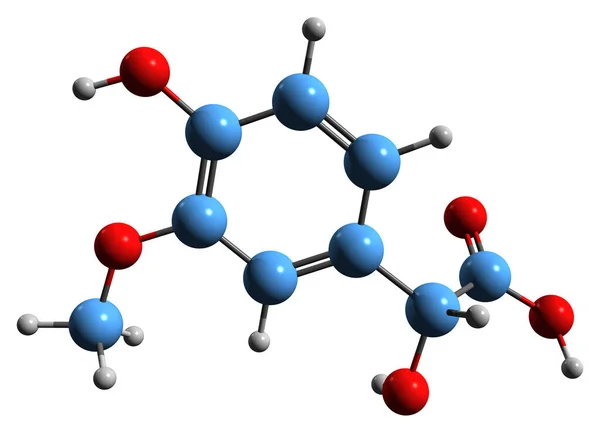 Imagen Fórmula Esquelética Del Ácido Vanililmandélico Estructura Química Molecular Del — Foto de Stock
