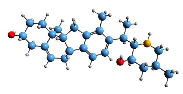 Imagem Fórmula Esquelética Veratramine Estrutura Química Molecular Alcaloide Veratrum Isolado — Fotografia de Stock