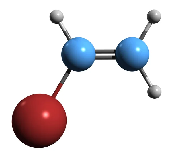 Imagem Fórmula Esquelética Brometo Vinil Estrutura Química Molecular Bromoeteno Isolado — Fotografia de Stock