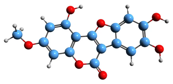 Imagem Fórmula Esquelética Wedelolactone Estrutura Química Molecular Eclipta Alba Coumestano — Fotografia de Stock