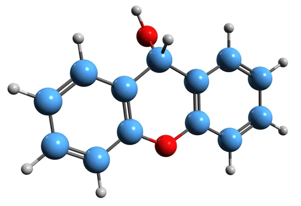 Imagen Fórmula Esquelética Xantidrol Estructura Química Molecular Del Compuesto Químico — Foto de Stock