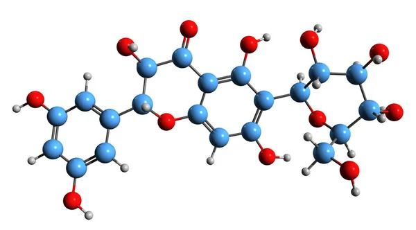 Imagem Fórmula Esquelética Xeractinol Estrutura Química Molecular Paepalanthus Argenteus Flavanonol — Fotografia de Stock