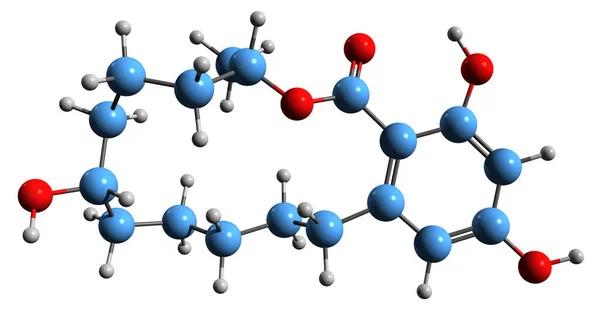 Εικόνα Σκελετικού Τύπου Μηδενανόλης Μοριακή Χημική Δομή Συνθετικών Στεροειδών Μυκοοιστρογόνων — Φωτογραφία Αρχείου