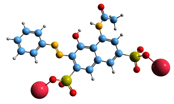 Imagen Fórmula Esquelética Azofloxina Estructura Química Molecular Del Colorante Rojo — Foto de Stock