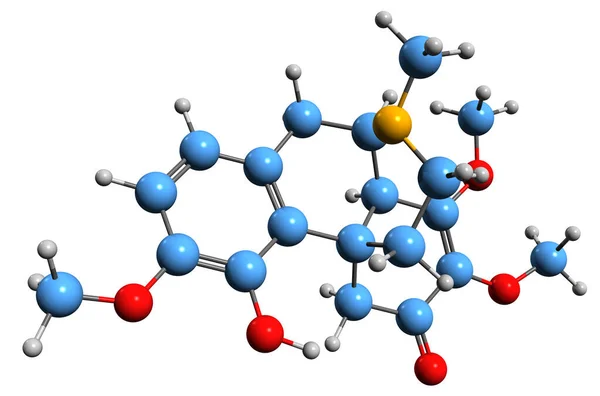 Image Aknadinine Skeletal Formula Molecular Chemical Structure Demethylhasubanonine Isolated White — Stock Photo, Image