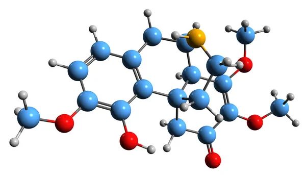 Image Aknadicine Skeletal Formula Molecular Chemical Structure Isoquinoline Alkaloid Isolated — Stock Photo, Image