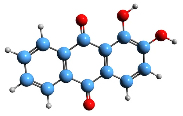 Imagen Fórmula Esquelética Alizarin Estructura Química Molecular Turquía Rojo Aislado —  Fotos de Stock