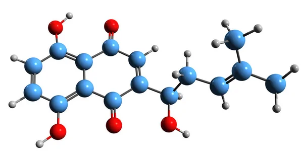 Εικόνα Του Σκελετικού Τύπου Alkannin Μοριακή Χημική Δομή Της Φυσικής — Φωτογραφία Αρχείου