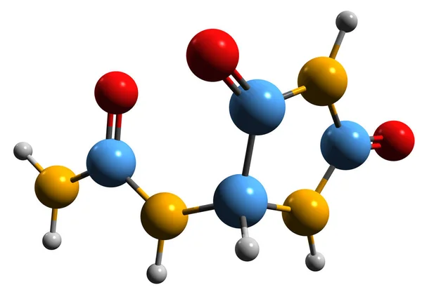 Allantoin Vázképlet Képe Ureidohidantoin Molekuláris Kémiai Szerkezete Fehér Alapon Izolálva — Stock Fotó