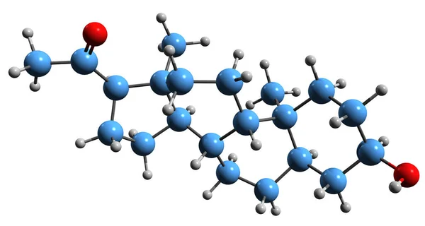 Imagem Fórmula Esquelética Allopregnanolone Estrutura Química Molecular Neuroesteroide Ocorrência Natural — Fotografia de Stock