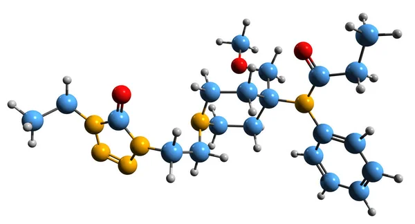 Imagen Fórmula Esquelética Alfentanil Estructura Química Molecular Del Fármaco Analgésico — Foto de Stock