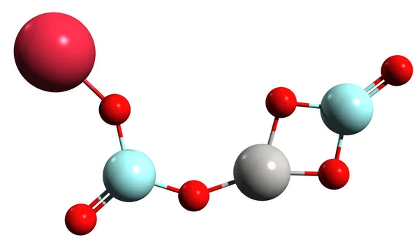 アルミニウムケイ酸ナトリウム骨格式の3D画像 食品添加物E 554の分子化学構造が白い背景に単離された — ストック写真