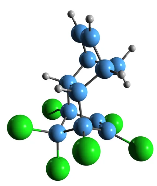 Obraz Aldrin Szkieletowy Formuła Cząsteczkowa Chemiczna Struktura Organochlorine Insektycyd Izolowany — Zdjęcie stockowe