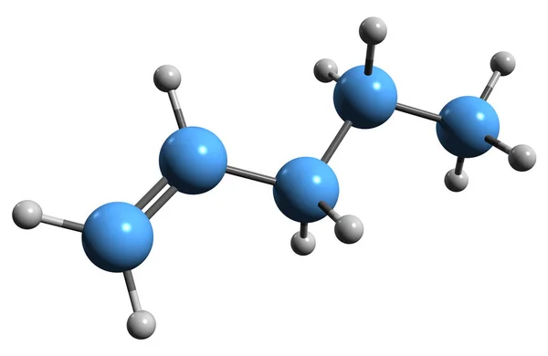 Изображение Пентеновой Скелетной Формулы Молекулярной Химической Структуры Алкенового Углеводорода Выделенного — стоковое фото