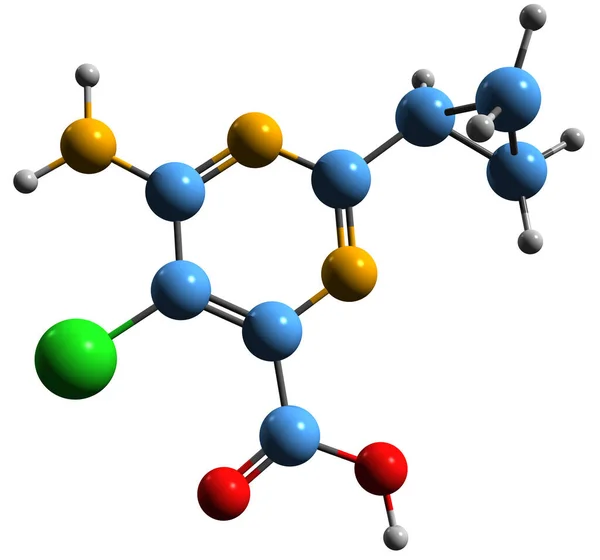 Aufnahme Der Aminocyclopyrachlor Skelettformel Molekulare Chemische Struktur Des Herbizids Niedriger — Stockfoto