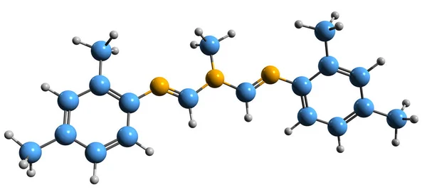 Aufnahme Der Amitraz Skelettformel Molekulare Chemische Struktur Von Nicht Systemischem — Stockfoto