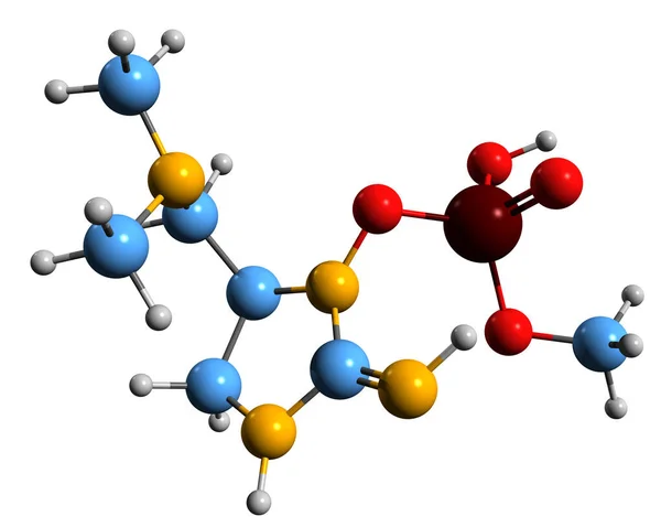Imagen Fórmula Esquelética Anatoxin Estructura Química Molecular Guanitoxin Aislada Sobre — Foto de Stock