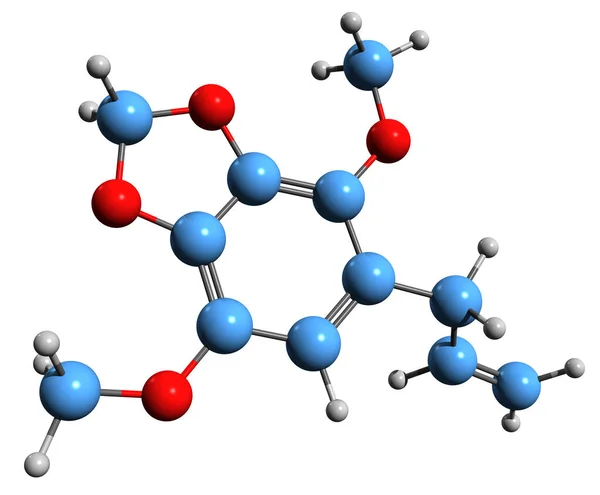 Bild Der Apiol Skelettformel Molekulare Chemische Struktur Des Grünen Öls — Stockfoto