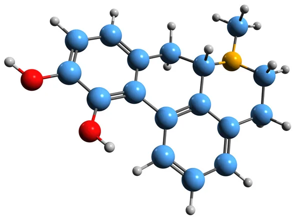 Image Apomorphine Skeletal Formula Molecular Chemical Structure Non Selective Dopamine — Stock Photo, Image