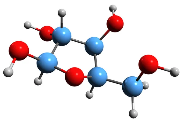 Imagen Fórmula Esquelética Arabinose Estructura Química Molecular Aldopentosa Carbohidratos Aislada — Foto de Stock