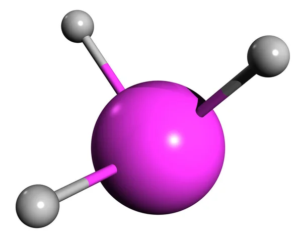 赖氨酸骨架公式的三维图像 白色背景下分离的三氢化砷分子结构 — 图库照片