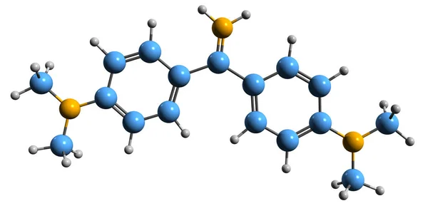 Imagem Fórmula Esquelética Auramina Estrutura Química Molecular Corante Diarilmetano Isolado — Fotografia de Stock