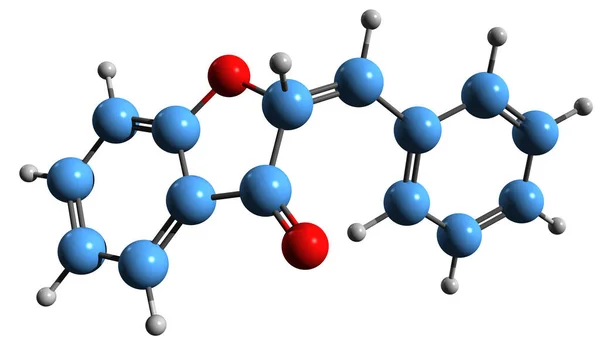 Imagen Fórmula Esquelética Aurone Estructura Química Molecular Del Compuesto Químico — Foto de Stock