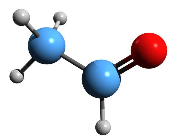 Beeld Van Acetaldehydeskeletformule Moleculaire Chemische Structuur Van Ethylaldehyde Geïsoleerd Witte — Stockfoto
