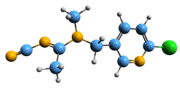 Aufnahme Der Acetamiprid Skelettformel Molekulare Chemische Struktur Von Neonicotinoid Insektizid — Stockfoto