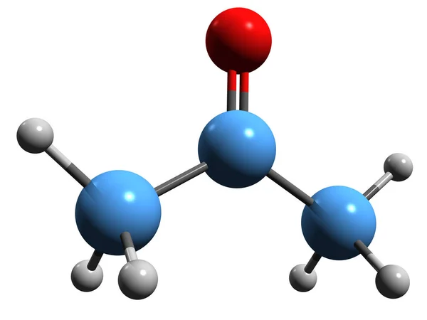 Εικόνα Του Σκελετικού Τύπου Acetone Μοριακή Χημική Δομή Της Προπανόνης — Φωτογραφία Αρχείου