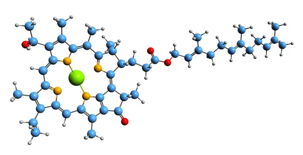 Imagem Fórmula Esquelética Bacteriochlorophyll Estrutura Química Molecular Pigmento Fotossintético Isolado — Fotografia de Stock