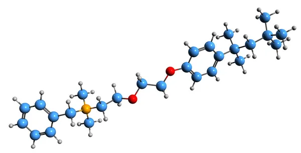 Imagen Fórmula Esquelética Cloruro Benzetonio Estructura Química Molecular Sal Amonio — Foto de Stock
